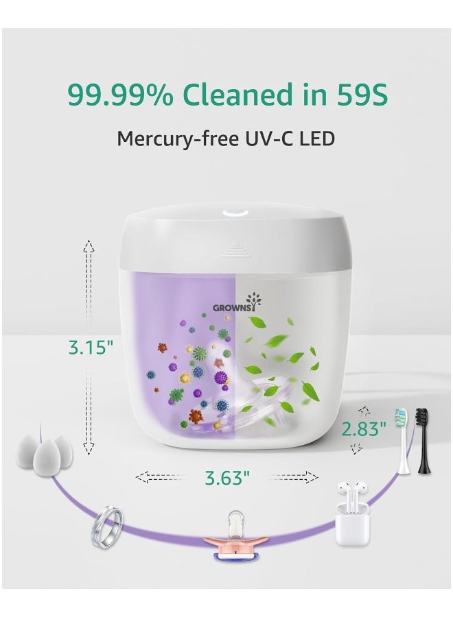 GROWNSY معقم مصاصة محمول، معقم ضوء UV أثناء التنقل، علبة معقم قابلة للشحن عبر USB، معقم مصاصة صغير 99.99% نظيف في 59 ثانية (أخضر) - Image 2