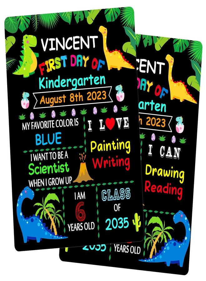 WaaHome First & Last Day of School Chalkboard Sign - 9"x12" First Day of Preschool Pre K Kindergarten Board Back to School Sign Supplies for Kids Girls Boys, Double Sided - Image 1
