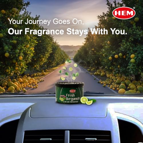 Hem Fresh Bergamote Car Air Freshener - 42g | Natural Car Perfume | Refreshing & Long-Lasting Fragrance | Easy to Use & Compact Design that Perfectly Fits | Ideal for On-the-Go Air Freshening - Image 4