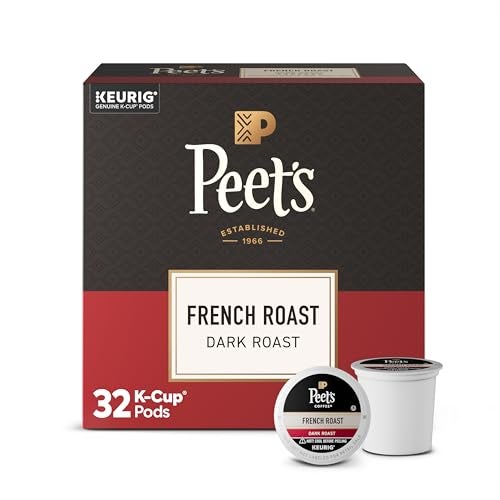 Peet's Coffee Peets Coffee Dark Roast Single Serve Coffee Pods  French Roast 32 Count 1 Box of 32 Pods - Image 1