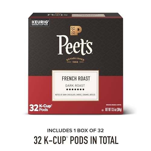 Peet's Coffee Peets Coffee Dark Roast Single Serve Coffee Pods  French Roast 32 Count 1 Box of 32 Pods - Image 5