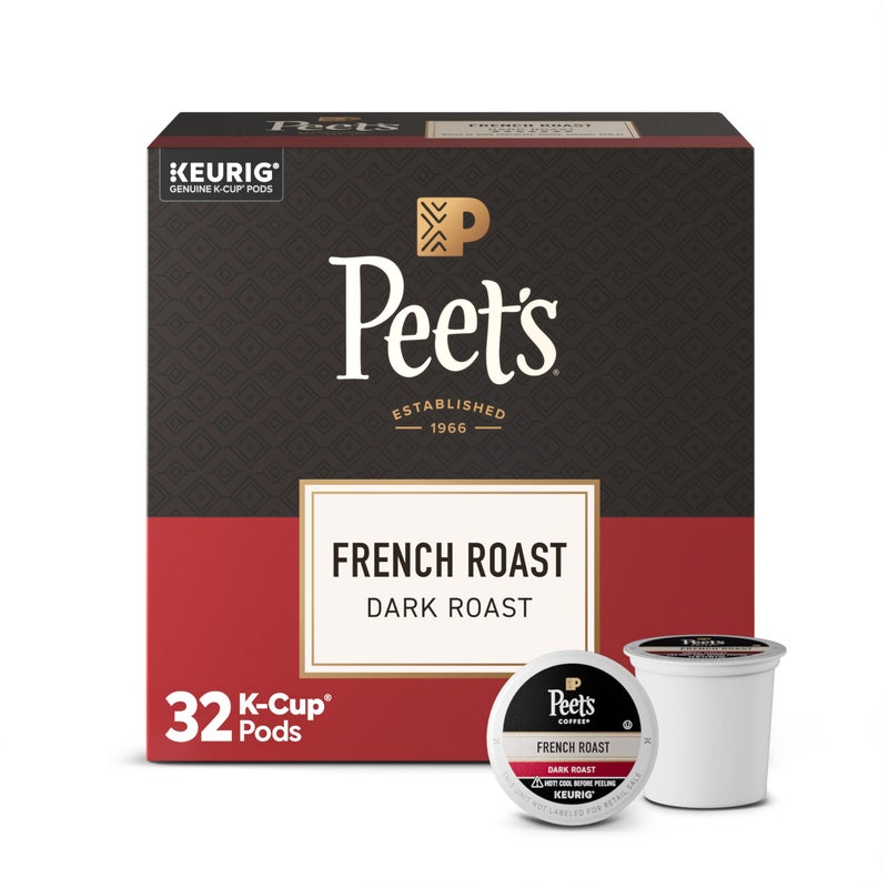 Peet's Coffee Peets Coffee Dark Roast Single Serve Coffee Pods  French Roast 32 Count 1 Box of 32 Pods - Image 3