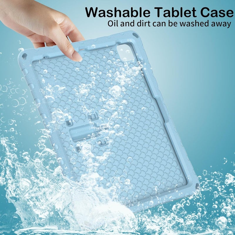 for iPad Pro 13inch 2024 Case,Lightweight EVA Kid Friendly Shockproof Protective Case,Shoulder Strap Case Butterfly Kids Case(Light Blue) - Image 5