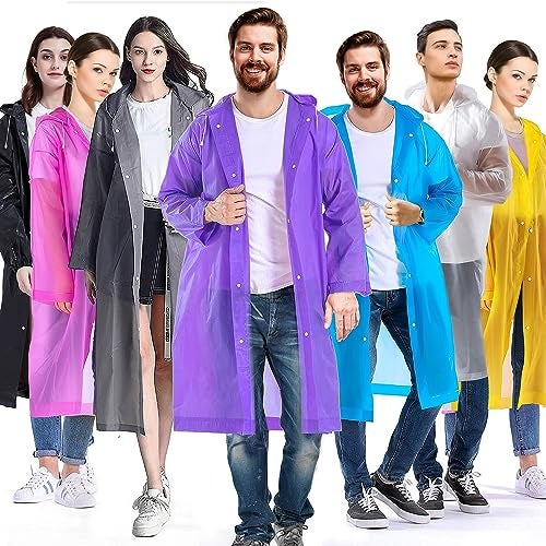 HACER EVA Waterproof Unisex Rain Coat Hooded Full Sleeves Outdoor Men, Women, Boys & Girls Rainwear Poncho Raincoat for Camping, Hiking & Travelling (Random) - Image 1