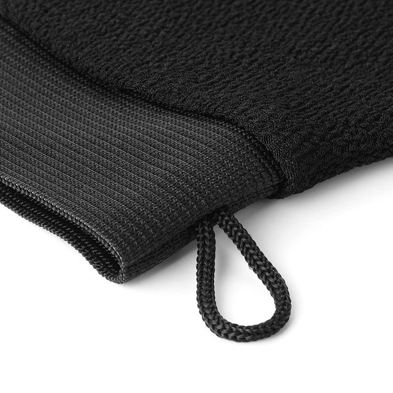 PULSBERY قفازات بلسبيري للتقشير لتنظيف الجسم وفركه، قفازات استحمام لإزالة السمرة - مصنوعة من ألياف طبيعية، لطيفة على البشرة، مستدامة، للجنسين وسهلة الاستخدام (عبوة من 3) - Image 2