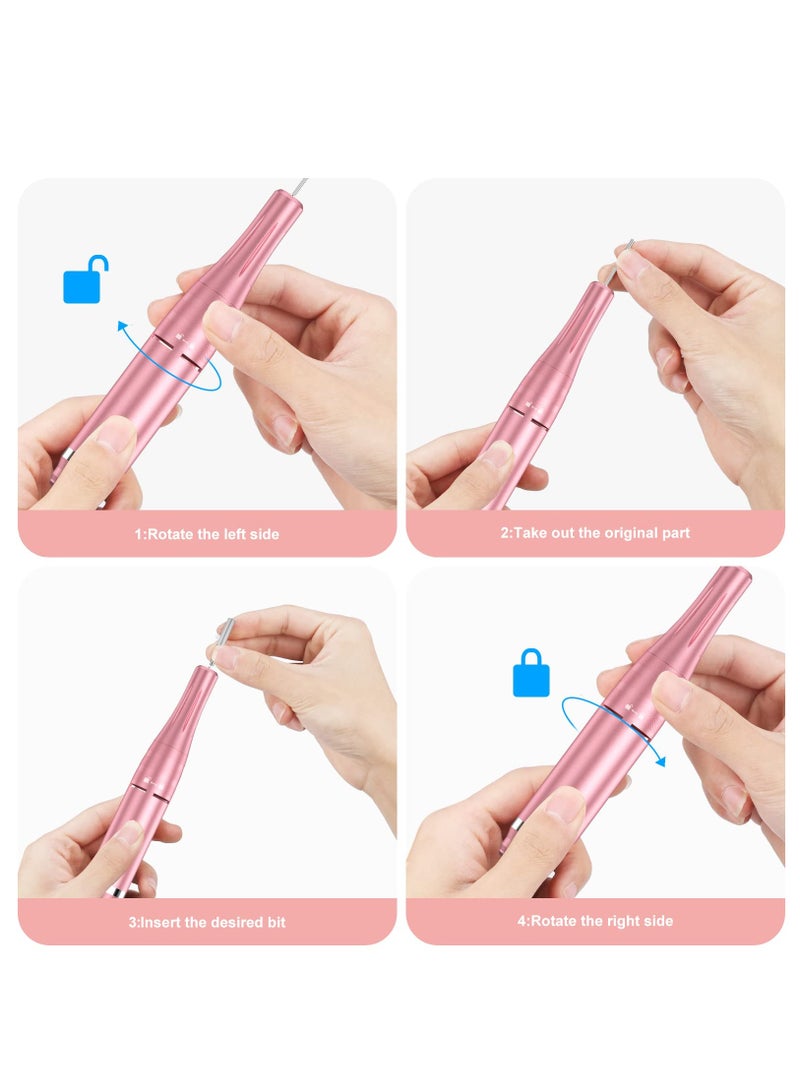 Captaintech Rechargeable Nail Drill Electric Nail File,Professional 35000RPM Nail Drills for Acrylic Nails, Manicure Pedicure Polishing with 11Pcs Nail Drill Bits and Sanding Bands for Home and Salon Use - Image 5