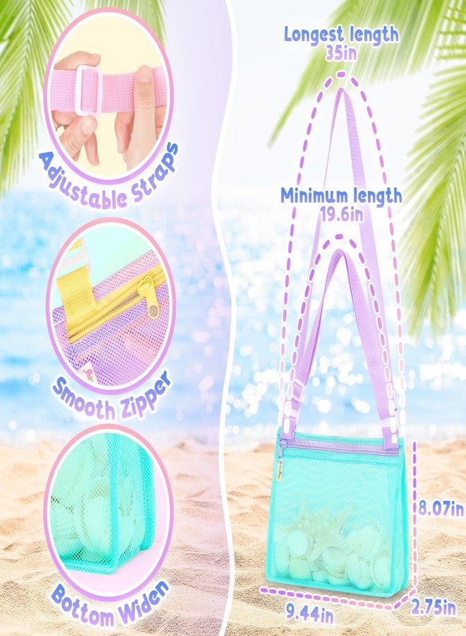 Tagitary Beach Toys Mesh Beach Bags Sand Toys Kids Seashell Bag with Zipper,Outdoor Toys Travel Summer Must Have Accessories for Boys and Girls(Only Bags) - Image 4