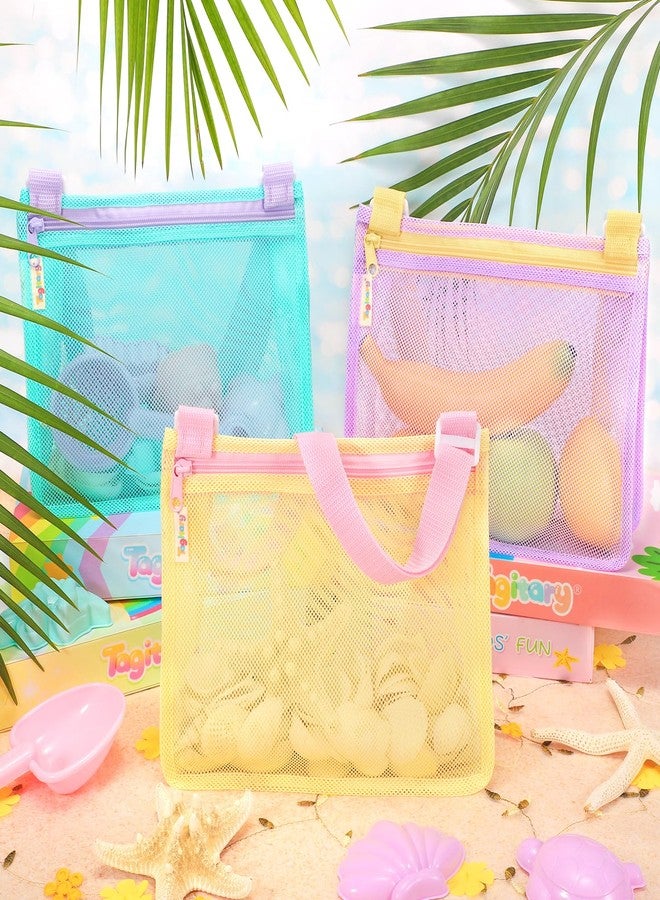 Tagitary Beach Toys Mesh Beach Bags Sand Toys Kids Seashell Bag with Zipper,Outdoor Toys Travel Summer Must Have Accessories for Boys and Girls(Only Bags) - Image 2