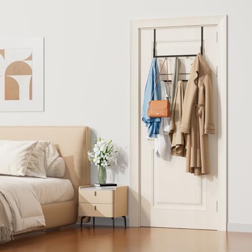 Consumest Over the Door Organizer 3 Tier Door Hanger Hooks for Hanging Clothing 24 Inches Long Coat Hanger for Bedroom Bathroom Laundry or Dorm Room Black - Image 3