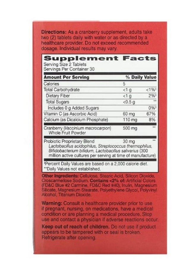 21st CENTURY Cranberry Plus Probiotic 60 Tablets  - Image 2