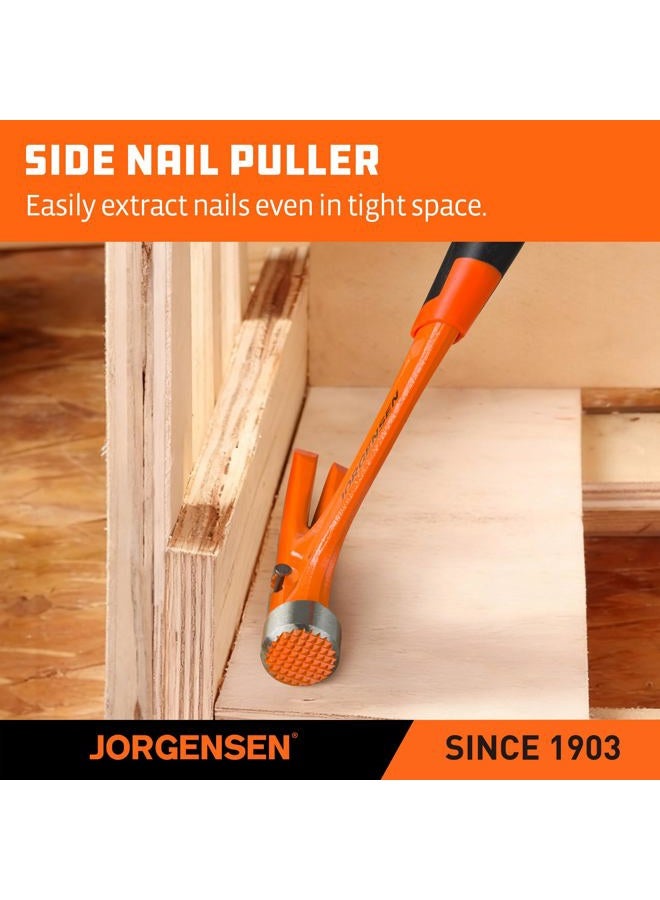 Jorgensen 16 oz Straight Claw Hammer, Rip Claw Hammer with Milled Face & Shock Absorbing Grip, Heavy Duty One-piece Forged Hammer - Image 5