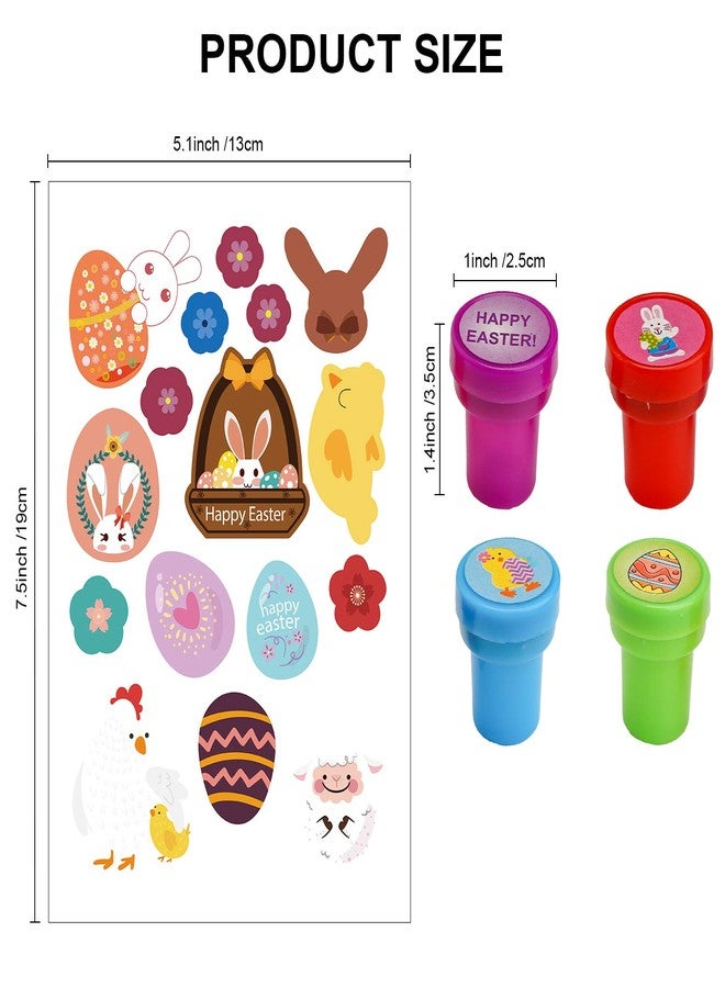 Konsait Happy Easter Stamps Stickers Bulk for Kids, Assorted Easter Self Inking Egg Stampers Animal Stamps Stickers for Cards Scrapbook Envelope Easter Party Favor Holiday Crafts Supplies Decoration - Image 2