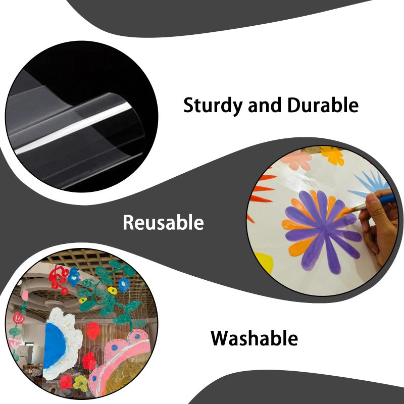 Retainbre 12 Inches x 80 Ft Stencil Plastic Sheets 4 Mil Clear Acetate Sheets for Crafts Mylar Template Sheets Blank Stencil Paper Roll for Craft Material, Cutting Machines - Image 3