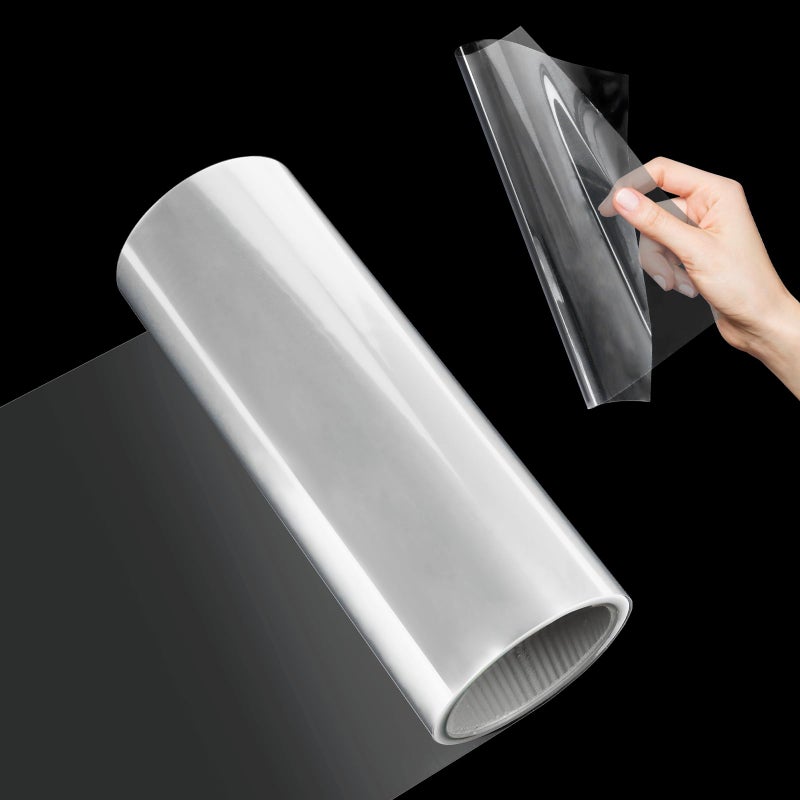 Retainbre 12 Inches x 80 Ft Stencil Plastic Sheets 4 Mil Clear Acetate Sheets for Crafts Mylar Template Sheets Blank Stencil Paper Roll for Craft Material, Cutting Machines - Image 1