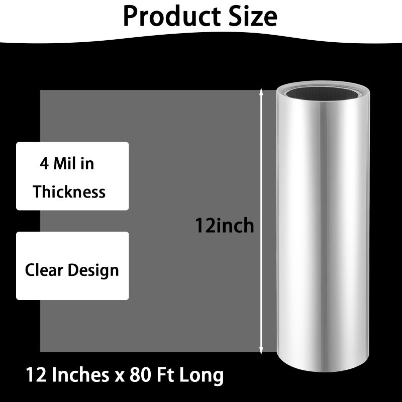 Retainbre 12 Inches x 80 Ft Stencil Plastic Sheets 4 Mil Clear Acetate Sheets for Crafts Mylar Template Sheets Blank Stencil Paper Roll for Craft Material, Cutting Machines - Image 2