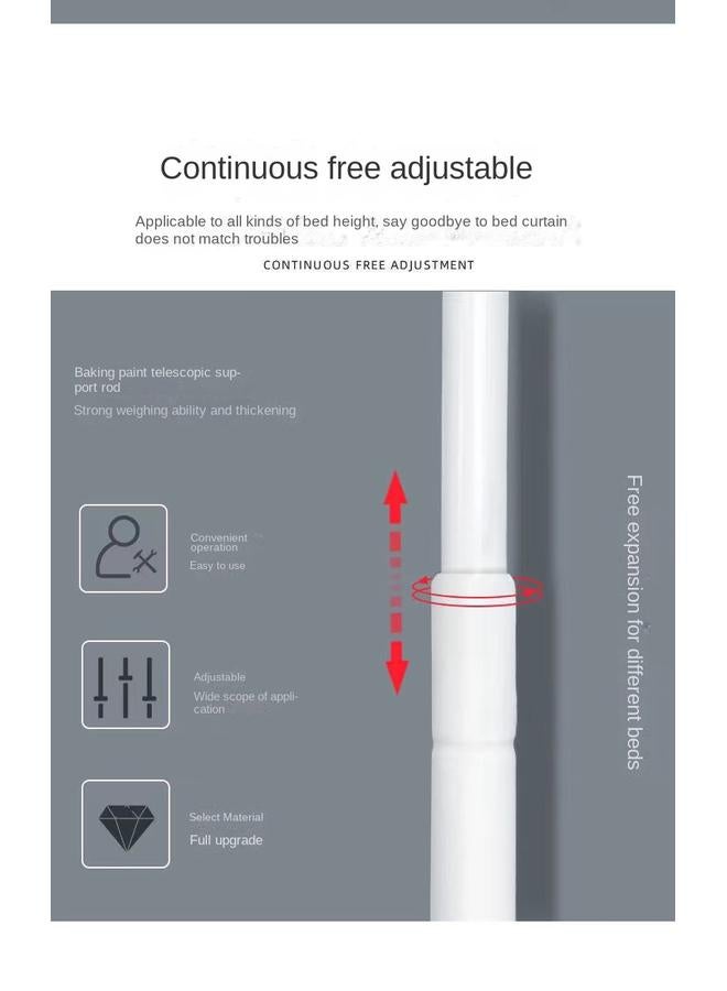 Bluejw Baking Paint Telescopic Bracket Student Shading Bed Curtain Mosquito Net Rod High Load-bearing Thickened Dormitory Upper And Lower Balls Universal Rack Art - Image 4