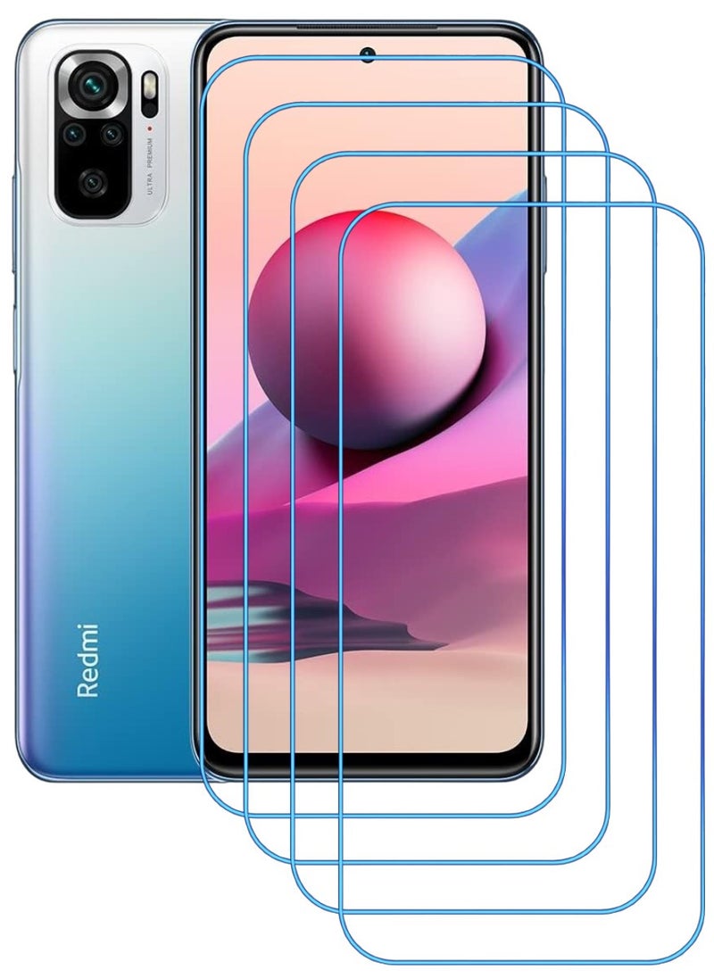 ACLIX 4 Pieces Antistatic ESD Dustproof Premium Quality High Definition Clear Tempered Glass Screen Protector Designed For Xiaomi Redmi Note 10 - Image 1