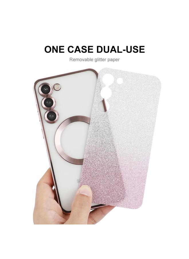 ENKAY Case For Samsung Galaxy S23 5G Hat-Prince Magnetic Glitter Plated TPU Phone Case with Lens Film - Image 2