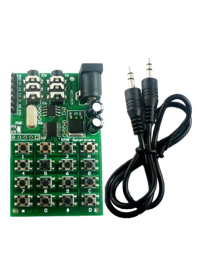 NIBEMINENT DTMF To Audio Generator Module With Cable Green/Black/Silver - Image 1