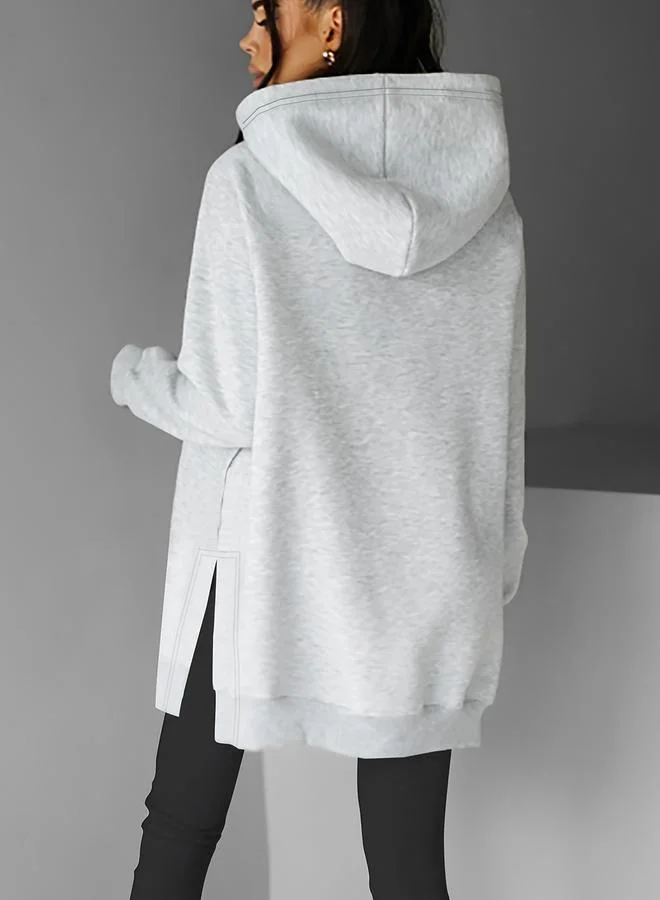 Take Two Take Two Women Grey Oversized Hoodie