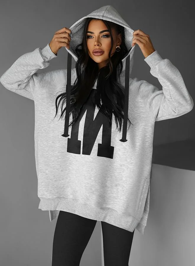 Take Two Take Two Women Grey Oversized Hoodie