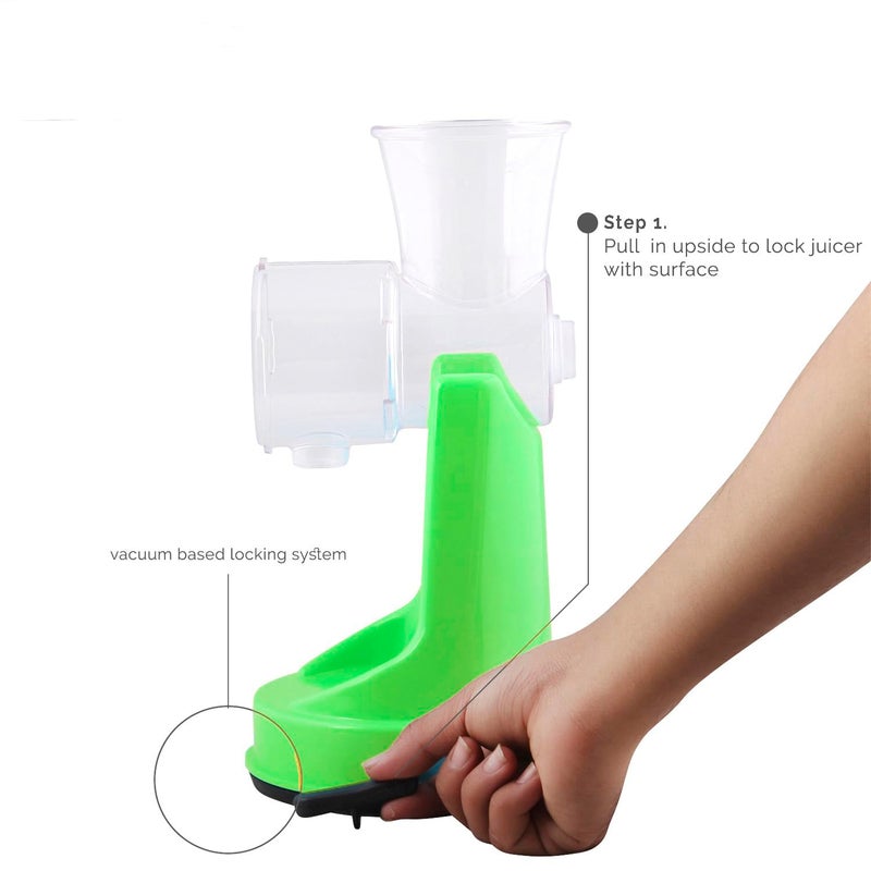 Floraware Food Safe Plastic Hand Fruit Vegetable Juicer with steel handleGreen - Image 2