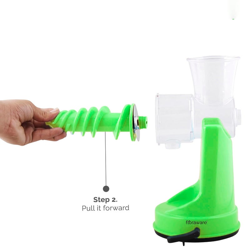 Floraware Food Safe Plastic Hand Fruit Vegetable Juicer with steel handleGreen - Image 3