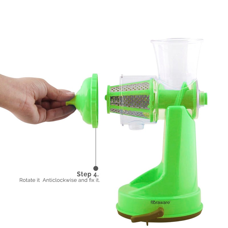 Floraware Food Safe Plastic Hand Fruit Vegetable Juicer with steel handleGreen - Image 5