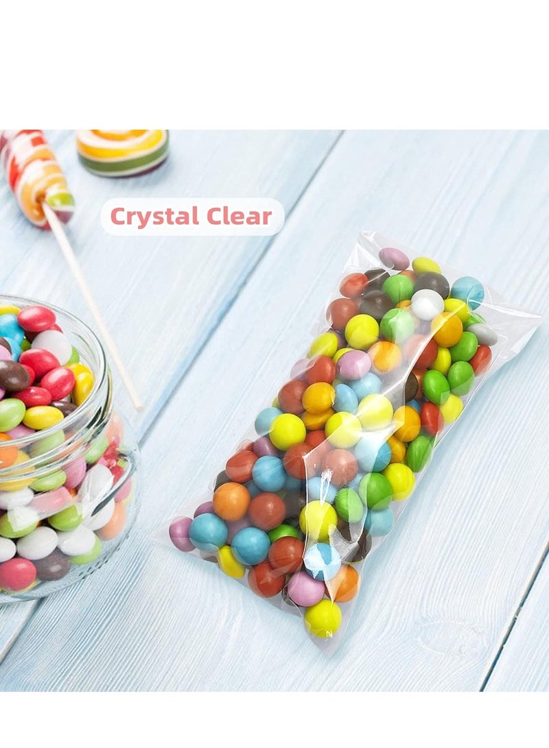 KOOKNA 100 Pcs Plastic Bag Self-Sealing, Candy Bags for Gifts, Cookies Bag for Bakery, Resealable Clear Cellophane Pouches, Moisture-Proof and Crystal Clear Visibility, 8x18cm (100 Pcs) - Image 3