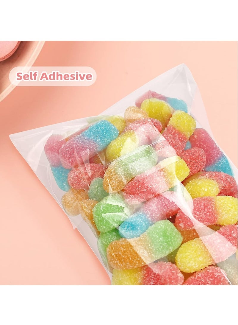 KOOKNA 100 Pcs Plastic Bag Self-Sealing, Candy Bags for Gifts, Cookies Bag for Bakery, Resealable Clear Cellophane Pouches, Moisture-Proof and Crystal Clear Visibility, 8x18cm (100 Pcs) - Image 4