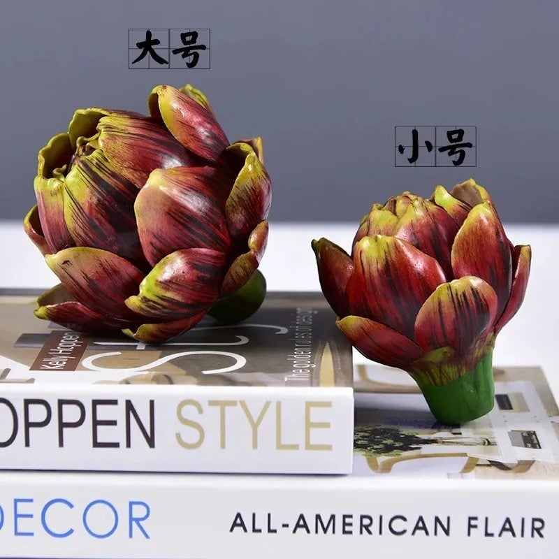 Bluejw Hesper Large Artificial Artichoke, Realistic Fake French Artichokes for Kitchen Decor, Bulk Decorative Vegetables, Fruit Bowl Display, Home Decoration - Image 1