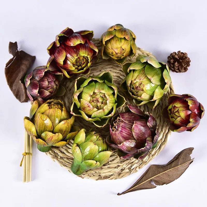 Bluejw Hesper Large Artificial Artichoke, Realistic Fake French Artichokes for Kitchen Decor, Bulk Decorative Vegetables, Fruit Bowl Display, Home Decoration - Image 2