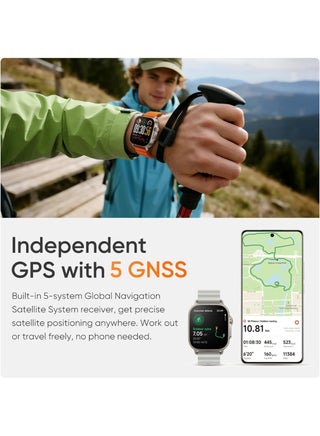 Watch 5 Smartwatch, 1.97" AMOLED screen, +100 Sport modes, Health Monitoring, NFC,GPS, IP68 - Titanium Black - view 4