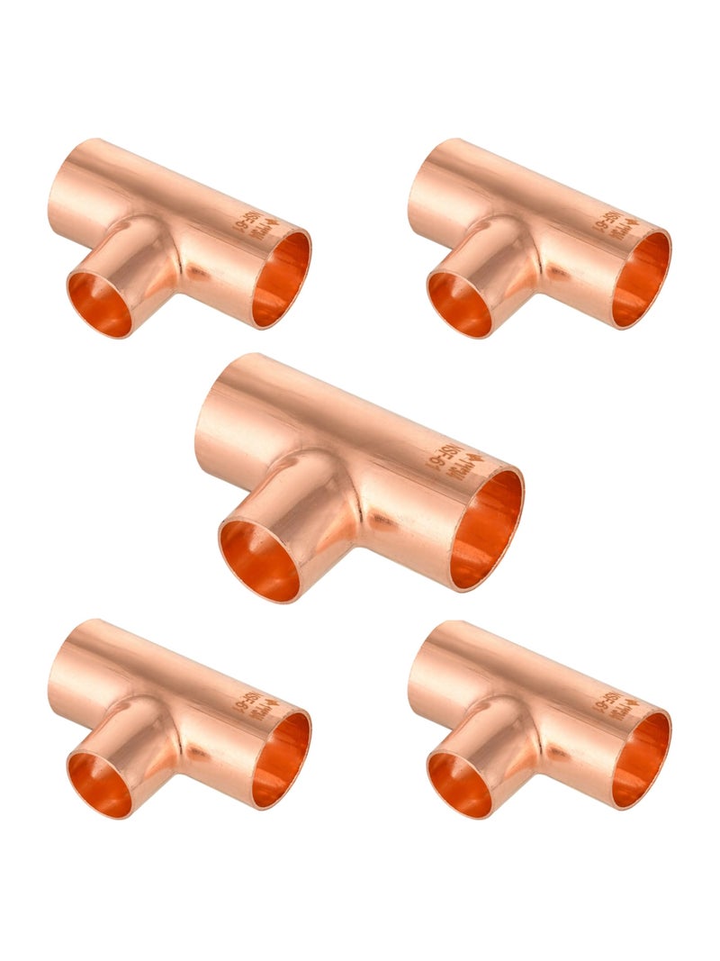 EFIELD Pack of 5 EFIELD 1 x 1 x 34 C X CX C Copper Tee LF Copper Plumbing Fittings with Sweat Solder ConnectionCOPPER013 - Image 2