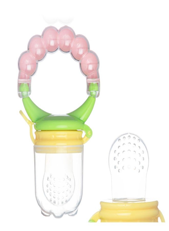 بابلز مصاصة سيليكونية للأطفال الرضع والصغار، مزودة بشبكة إضافية، لهاية/مغذية ناعمة، عضاضة (أخضر ووردي) - Image 1