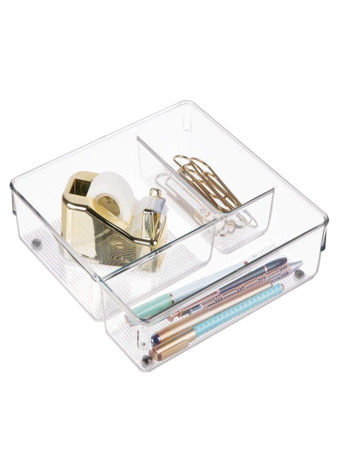 InterDesign Linus Kitchen Drawer Organizer for Silverware, Spatulas, Gadgets - 9" x 9" x 2", Clear - Image 4