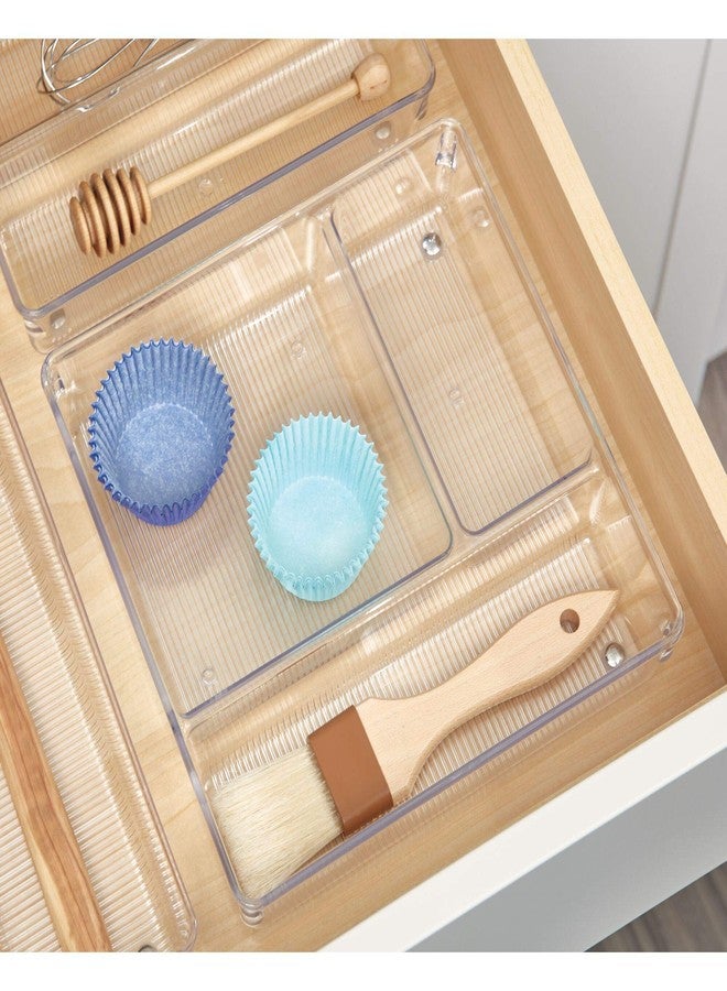 InterDesign Linus Kitchen Drawer Organizer for Silverware, Spatulas, Gadgets - 9" x 9" x 2", Clear - Image 2