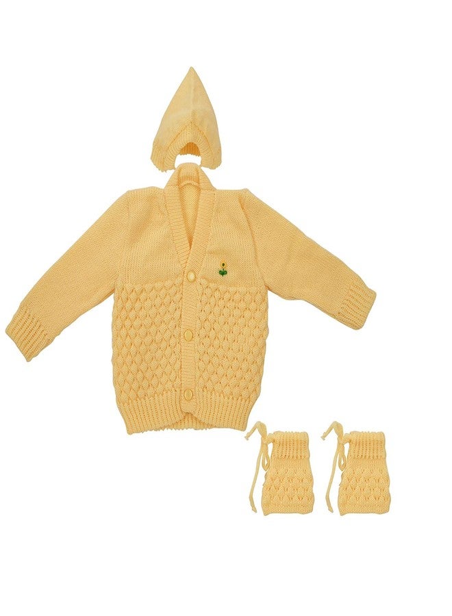 NAVYZONE Baby Woolen Sweater for Unisex New Born Boys and Girls Baby (0-3 Months, Yellow) - Image 2