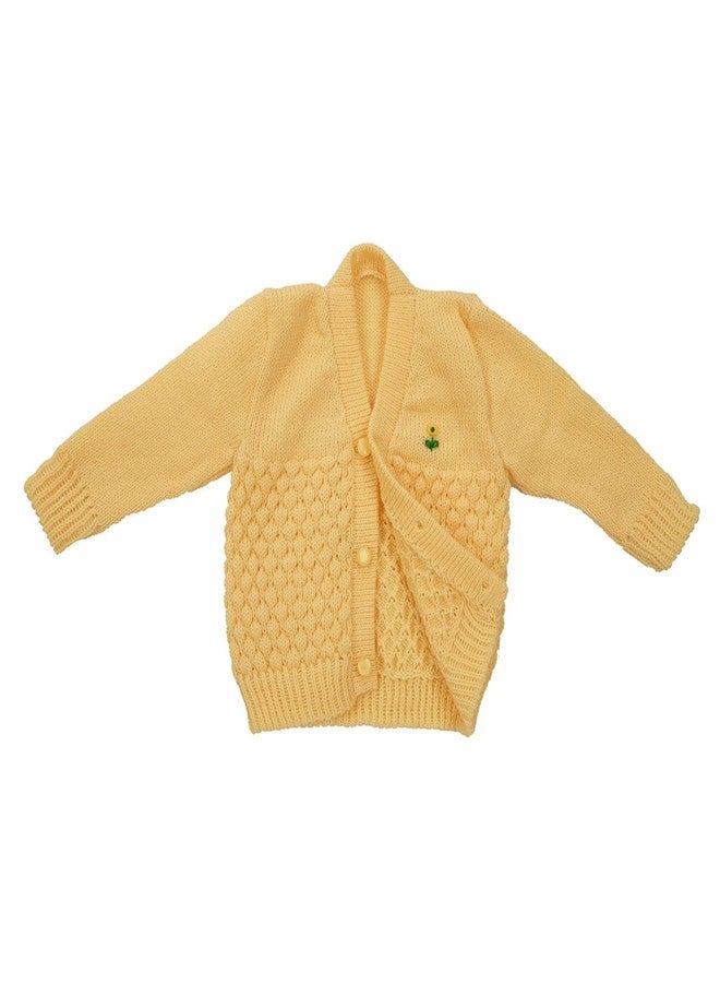 NAVYZONE Baby Woolen Sweater for Unisex New Born Boys and Girls Baby (0-3 Months, Yellow) - Image 3
