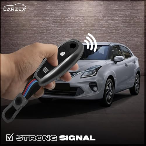 Carzex Car Key Cover Compatible with Suzuki Swift, Dzire, WagonR, Baleno, Ertiga, Alto, Brezza, Ignis, Ciaz, Celerio – 2 Button Metal + Silicone Protective Shell (SUZUKI IGNIS 3 BUTTON) - Image 4