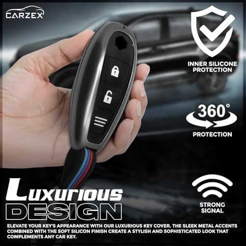 Carzex Car Key Cover Compatible with Suzuki Swift, Dzire, WagonR, Baleno, Ertiga, Alto, Brezza, Ignis, Ciaz, Celerio – 2 Button Metal + Silicone Protective Shell (SUZUKI IGNIS 3 BUTTON) - Image 5