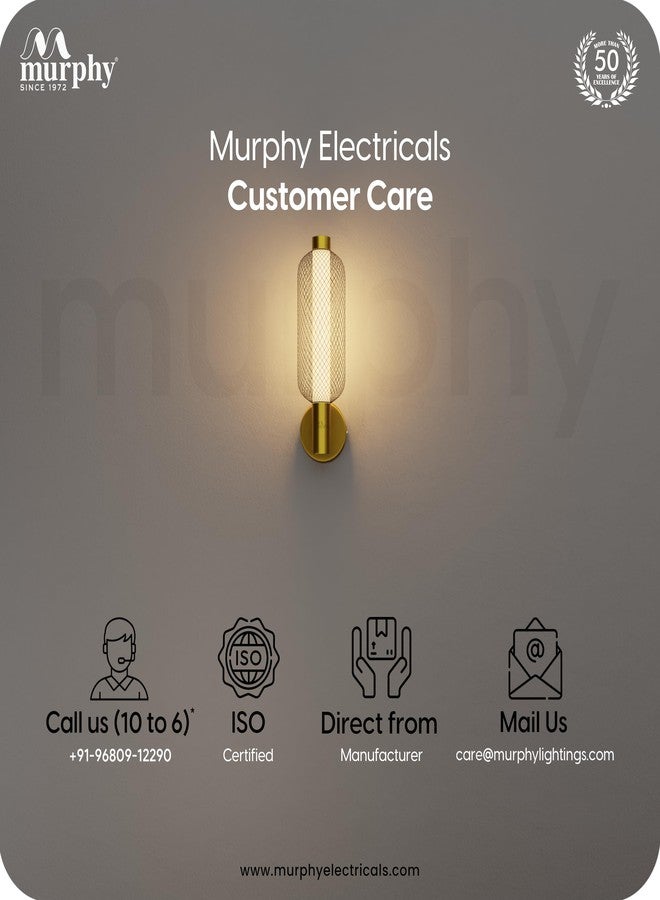 Murphy Noir Net Wall Lamp Pack of 1 | Warm White LED Decorative Wall Light with Premium Golden Finish | 2-Year Warranty - Image 5