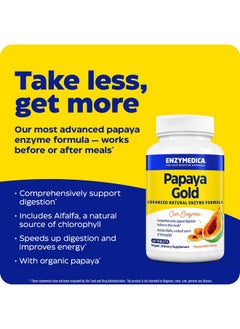ENZYMEDICA Enzymedica Papaya Gold, Advanced Digestive Enzymes with Natural Organic Papaya & Chlorophyll for Comprehensive Digestion Support, High Potency Bromelain & Papain, Vegan, Mint, 60 Chewable Tablets  - Image 3