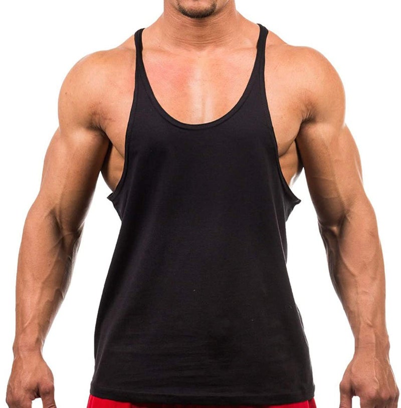 THE BLAZZE 0001_BLK_2XL The BLAZZE Cotton Regular Fit Men's Gym Tank Tops (As-54_Black_Xx-Large) - Image 1