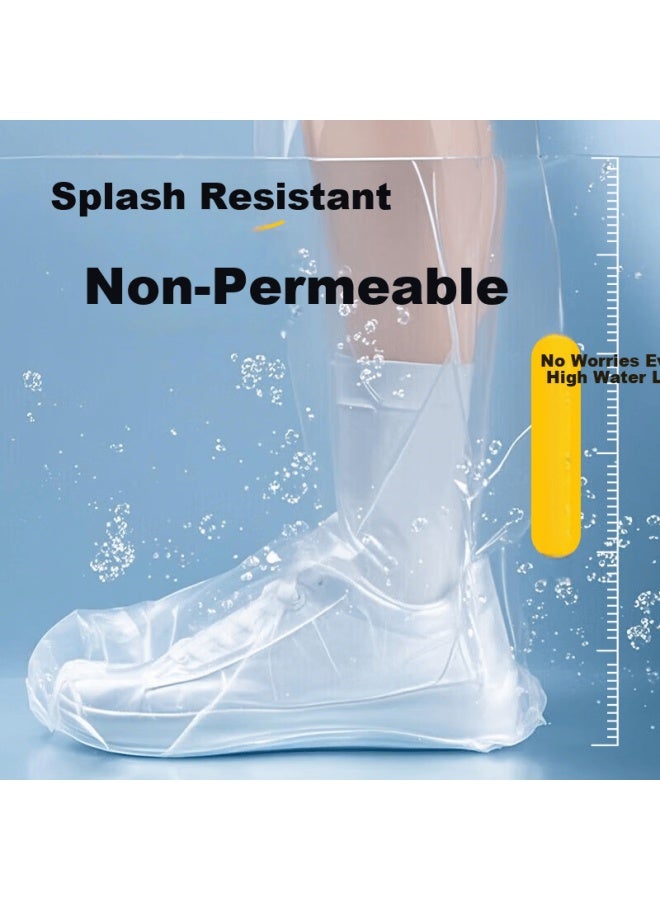 Bwnk Disposable Waterproof Shoe Covers School Use Anti-rain Non-slip Rain Boots 5 Pairs Pack - Image 4