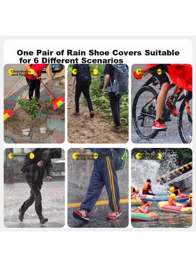 Bwnk Disposable Waterproof Shoe Covers School Use Anti-rain Non-slip Rain Boots 5 Pairs Pack - Image 3