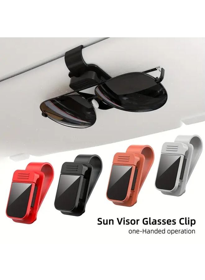 Orange Universal Clip On Sunshade Glasses Holder ABS Resin Car Driver Storage Case Gift - Image 1