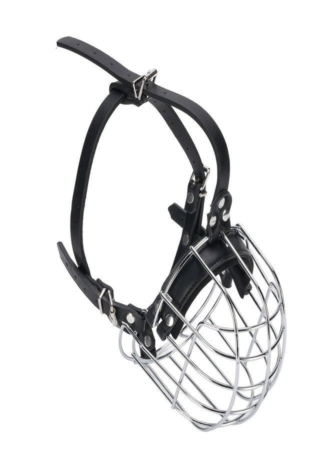 Qudinip Dog Muzzles to Prevent Biting, Metal Wire Basket Muzzle with PU Leather Straps Breathable Secure Cage, for Medium Large Sized Dogs - Image 4