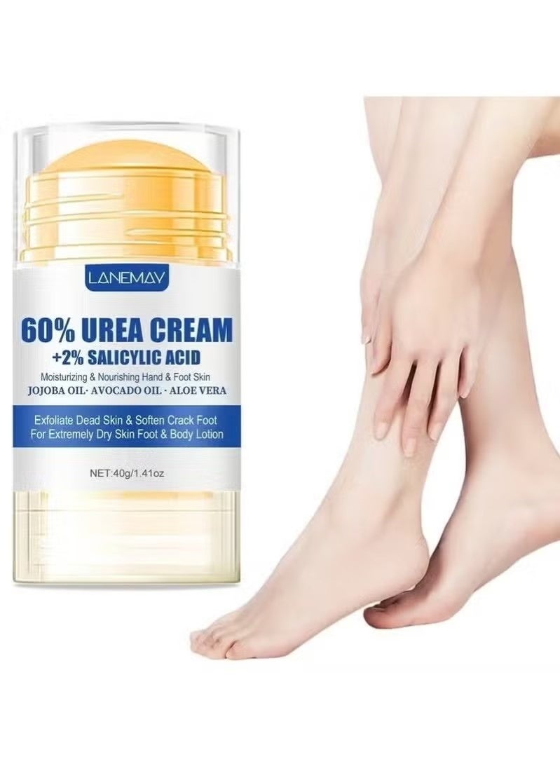 LANEMAY Hydrating Urea Foot & Hand Cream, 60% Urea with 2% Salicylic Acid for Dry Cracked Skin, Moisturizing Repair Lotion for Feet, Elbows, Knees, and Hands, Non-Greasy, Fast Absorbing, Daily Care Cream - Image 2