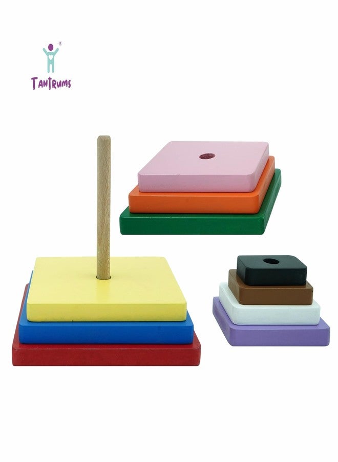 Tantrums Preschool Wooden Graded Tower Puzzle for Kids to Develop Eye Coordination | Fun Educational BlocksToy |Puzzle for Concentration (Multicolour Single) (Rectangle), Set Of 1 - Image 5